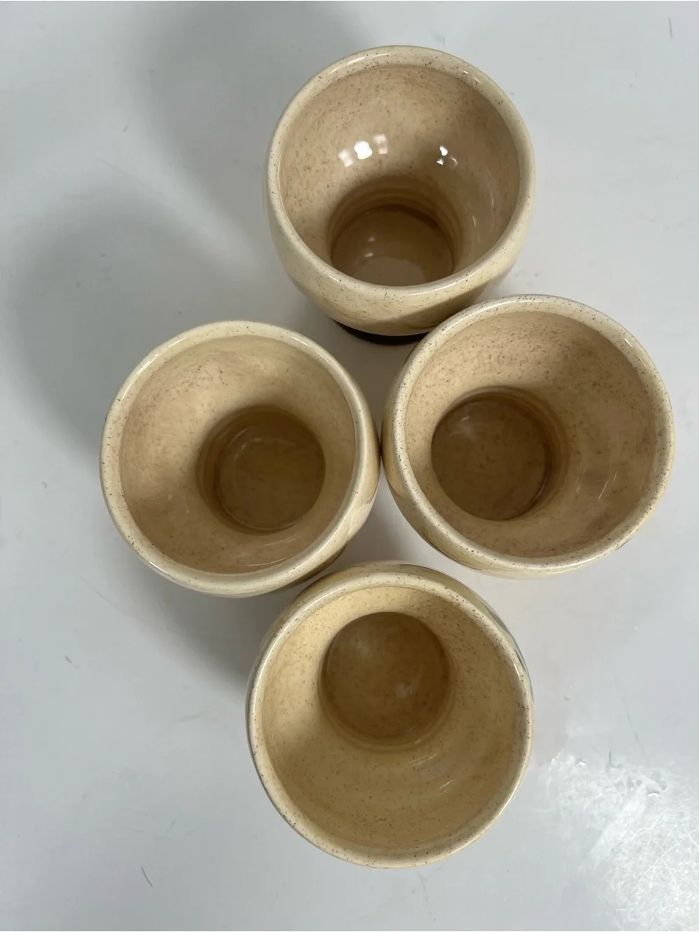 Vintage Goebel W Germany Floral Footed Cups Goblets Set of 4 Ceramic